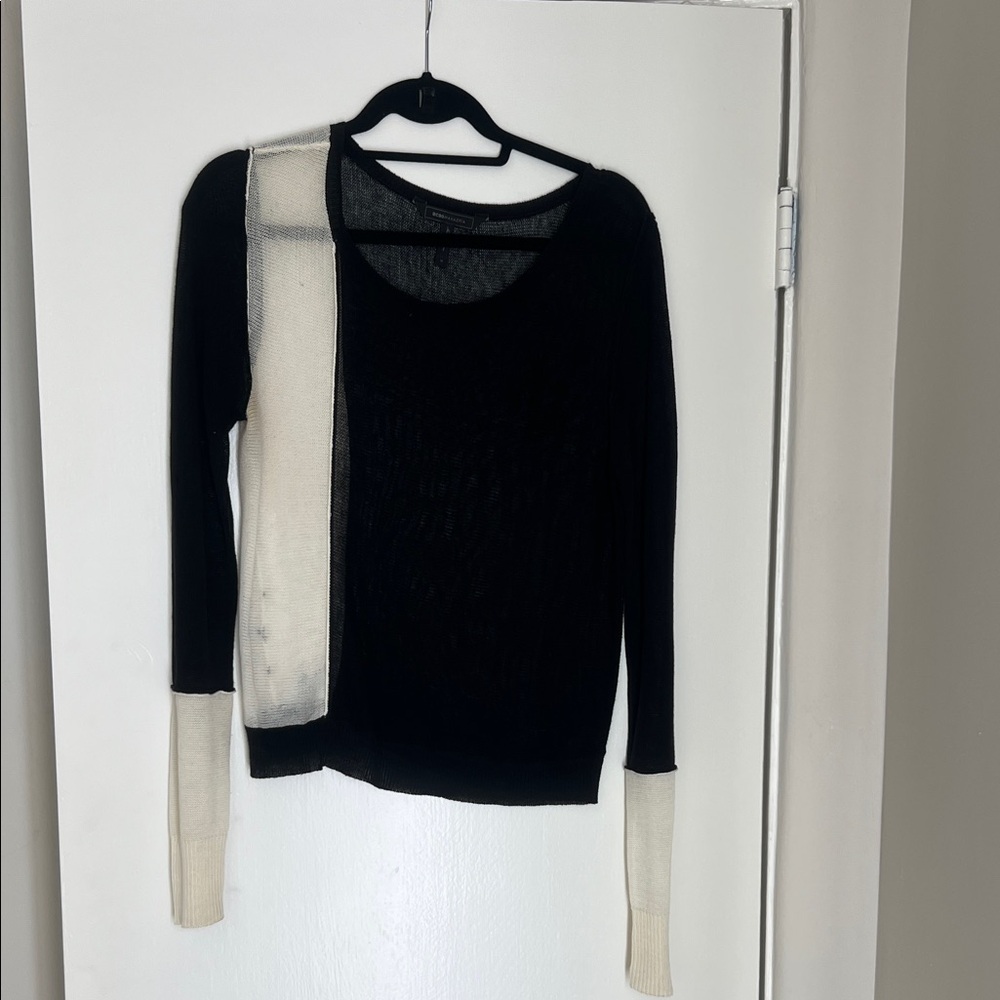 BCBGMaxAzria Black and Cream Sweater